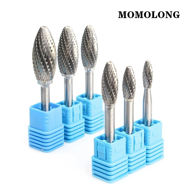 1PCS HX Type Double Slot Tungsten Steel Wood Carving Grinding Head Hard Metal Milling Cutter For Copper YG8 Alloy Rotary File