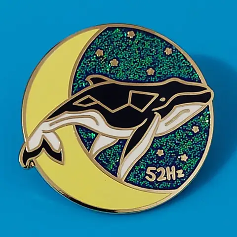 52 Hertz Whale Song Enamel Pins Inspiration Music Metal Brooch Badge Fashion Jewellery Backpack Accessory Gifts