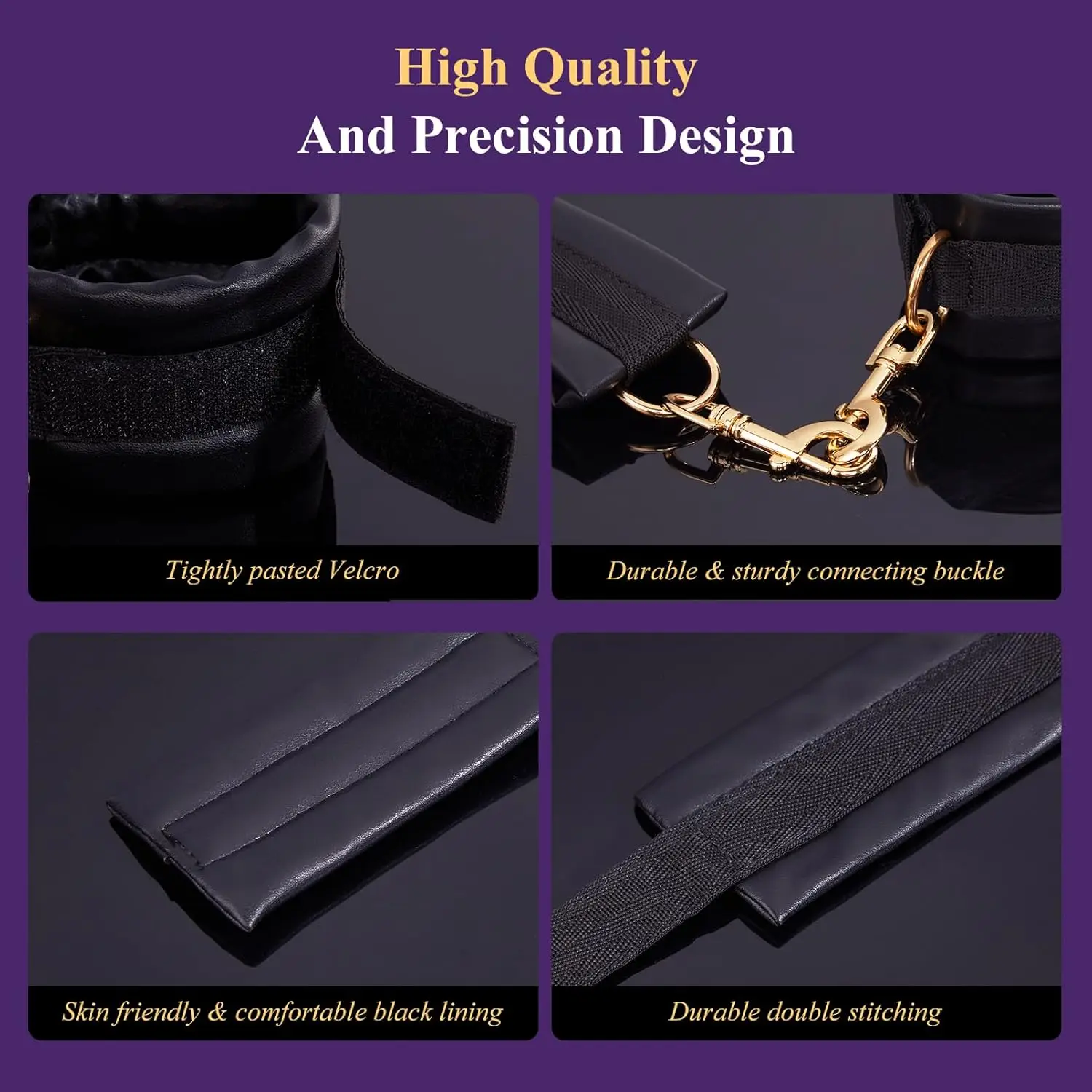 الجنس عبودية BDSM عدة القيود 4 قطعة مجموعات مع أصفاد قابل للتعديل المعصم الكاحل الكفة الوثن الكبار SM ألعاب الجنس لعب للمبتدئين #2