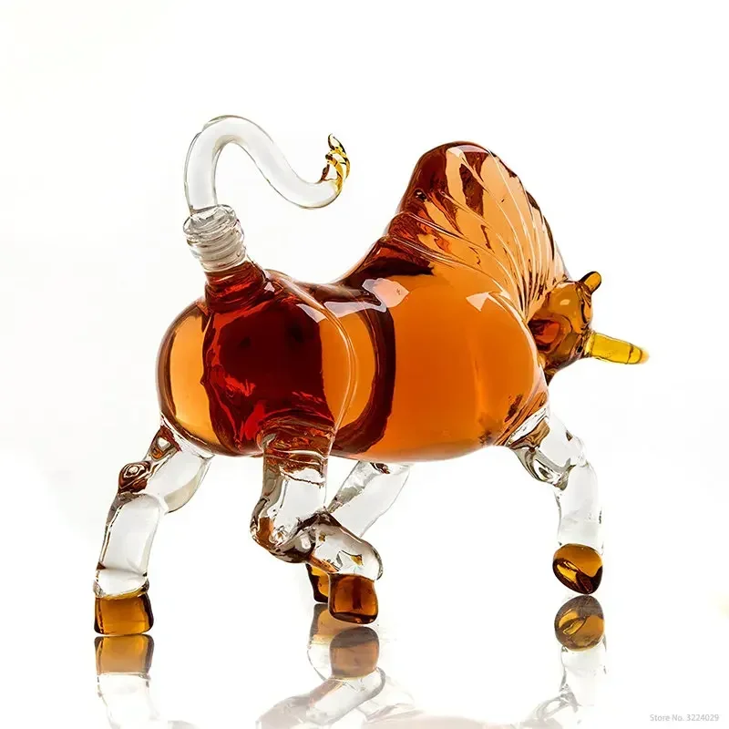 Hellodream-Charging Bull Liquor Decanter, Made for Bourbon Whiskey, Scotch, Rum or Tequila, 1000ml