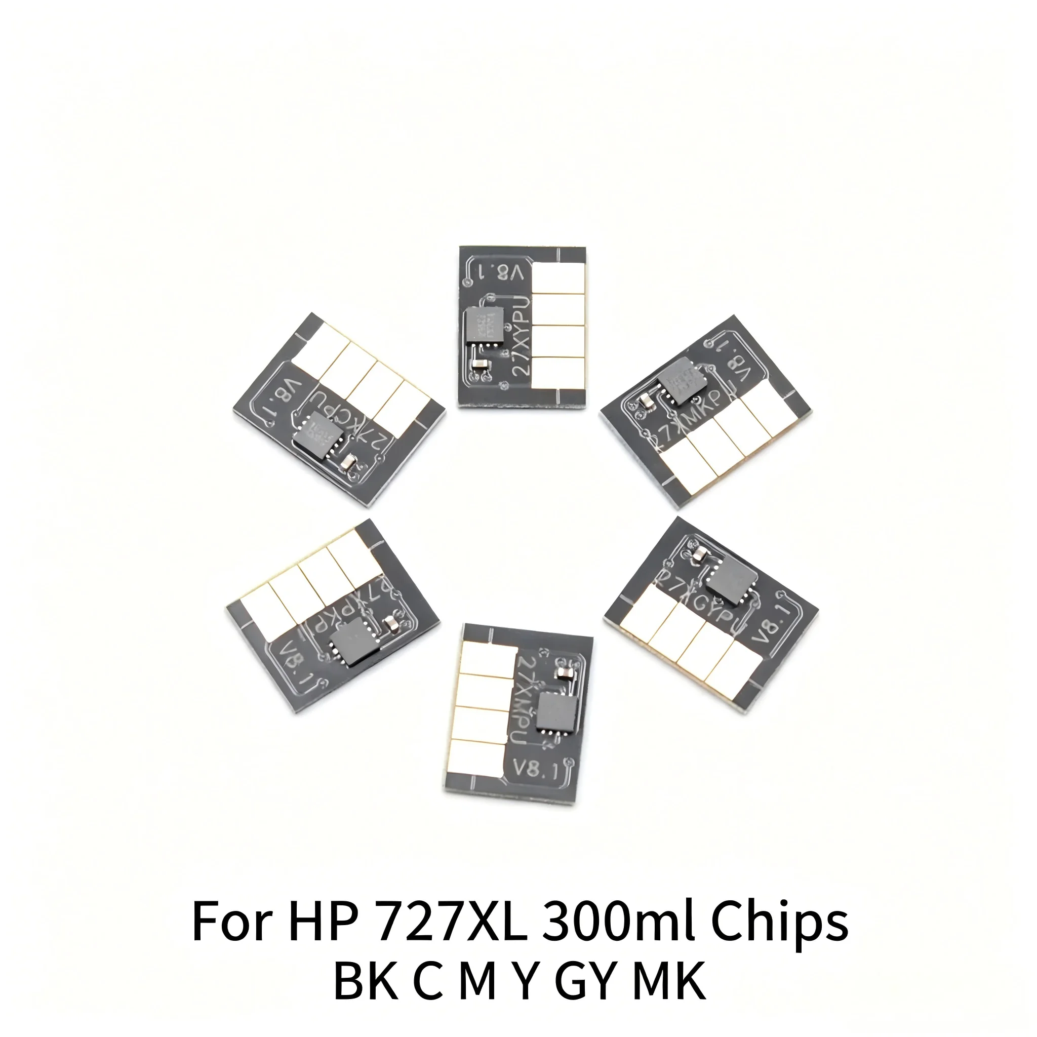 

6 Colors 300ML 727XL Chips For HP727 727XL Chips for HP Design jet T920 T1500 T2500 T930 T1530 T2530 Printer Ink Cartridges