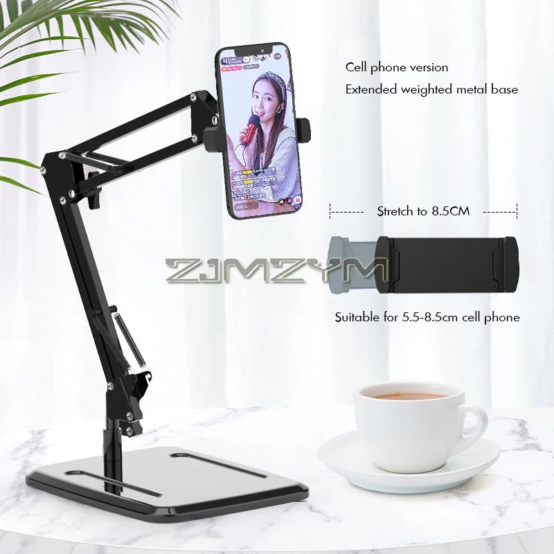 Cell Phone Stand, Flexible Arm Universal Tablet Holder, Angle Height Adjustable Phone Stand for Desk, Lazy Bracket Holder