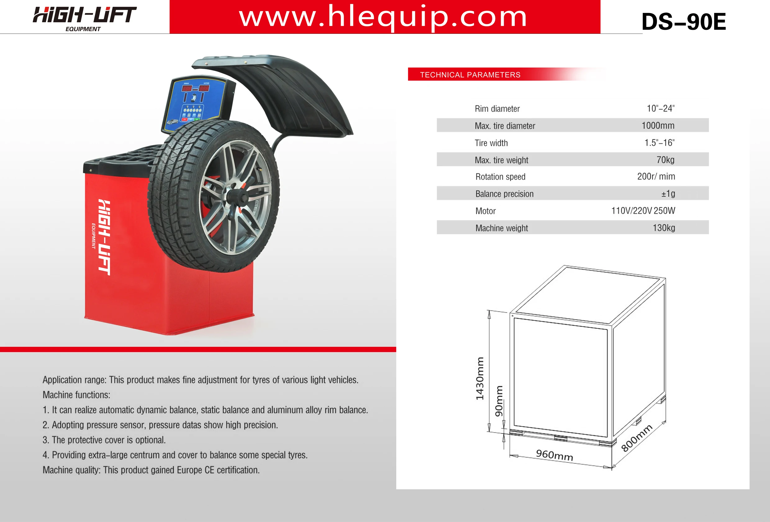 DS-90E Wheel Balancer Tire Balancing Tire Service Equipment