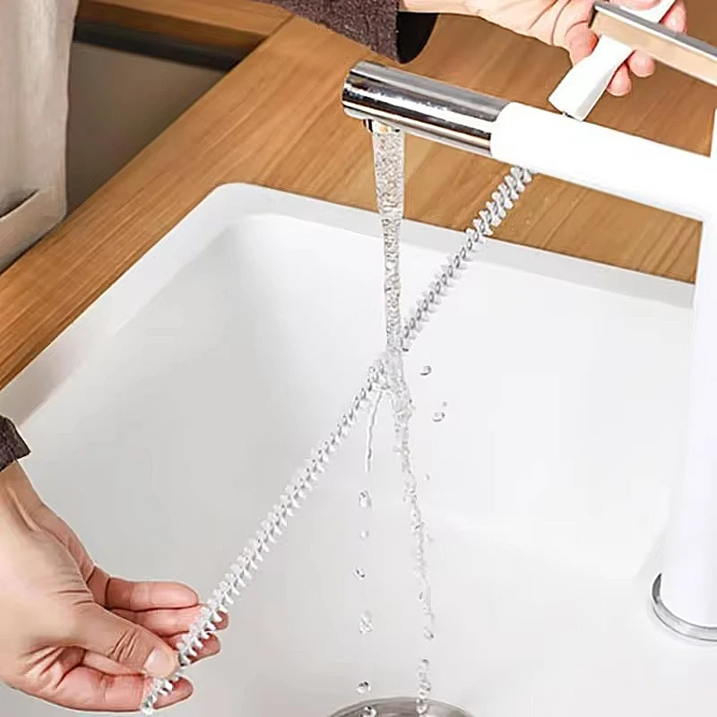 Flexible Drain Hair Remover Tool Pipe Unblocker Cleaning Brush for Sink Sewer Clog Remover Wand Universal for Bathroom Kitchen
