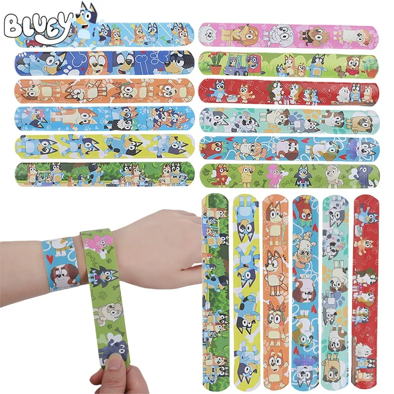 12 pièces Bluey fête claque Bracelet dessin animé Bingo talon Bracelet pour enfants Bracelet fête Bracelet jouets accessoires cadeaux