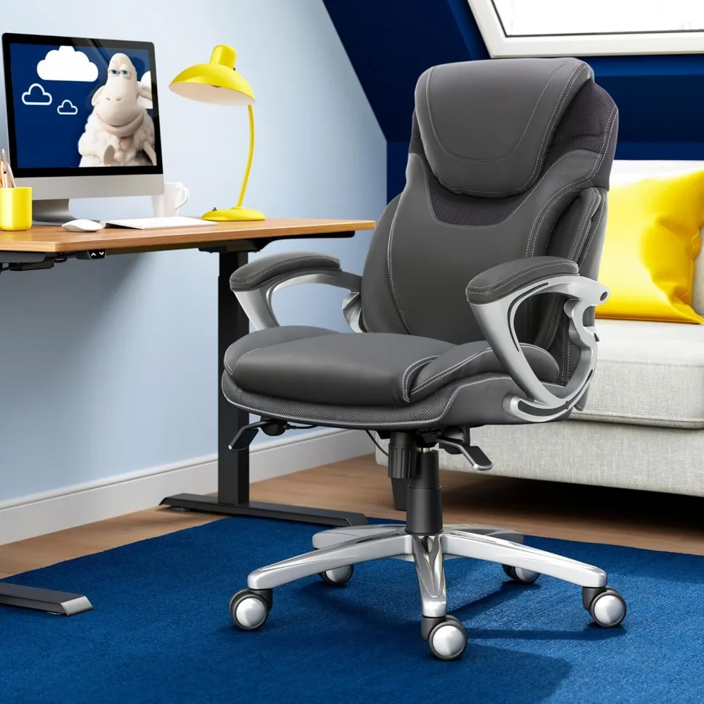 Bryce Executive Office Chair, Ergonomic Computer DeskChair with Patented AIR Lumbar Technology, Comfortable Layered Body Pillows