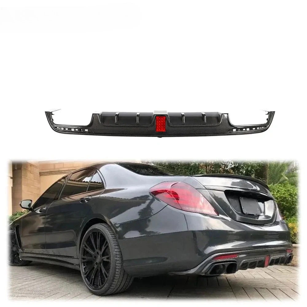 

Carbon Rear Bumper Diffuser Lip Fit For Benz S Class W222 Sport S63 S65 AMG 2014-17