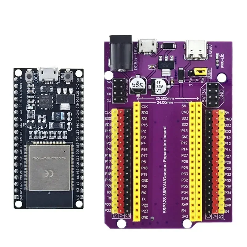 TZT ESP32 Development Board TYPE-C/MICRO USB CP2102 WiFi+Bluetooth Dual Core ESP32-DevKitC-32 ESP-WROOM-32 Expansion Board 38PIN