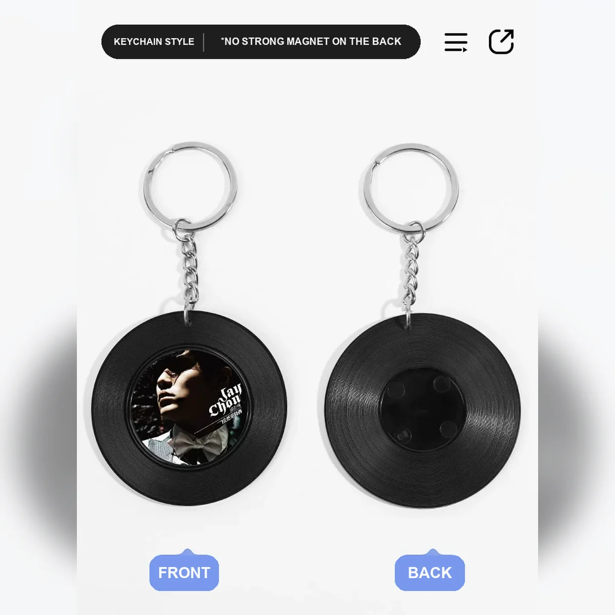 Custom NFC Vinyl Record Keychain Personalized Music Photo Keychain Smart Music Player Album Cover Pendant Gift For Music Lovers