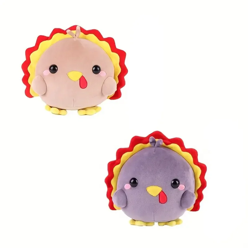 20cm/7.87in Thanksgiving Turkey Plush Toys Soft Chicken Stuffed Animals Plush Toys Kawaii Thanksgiving Home Decoration Christmas