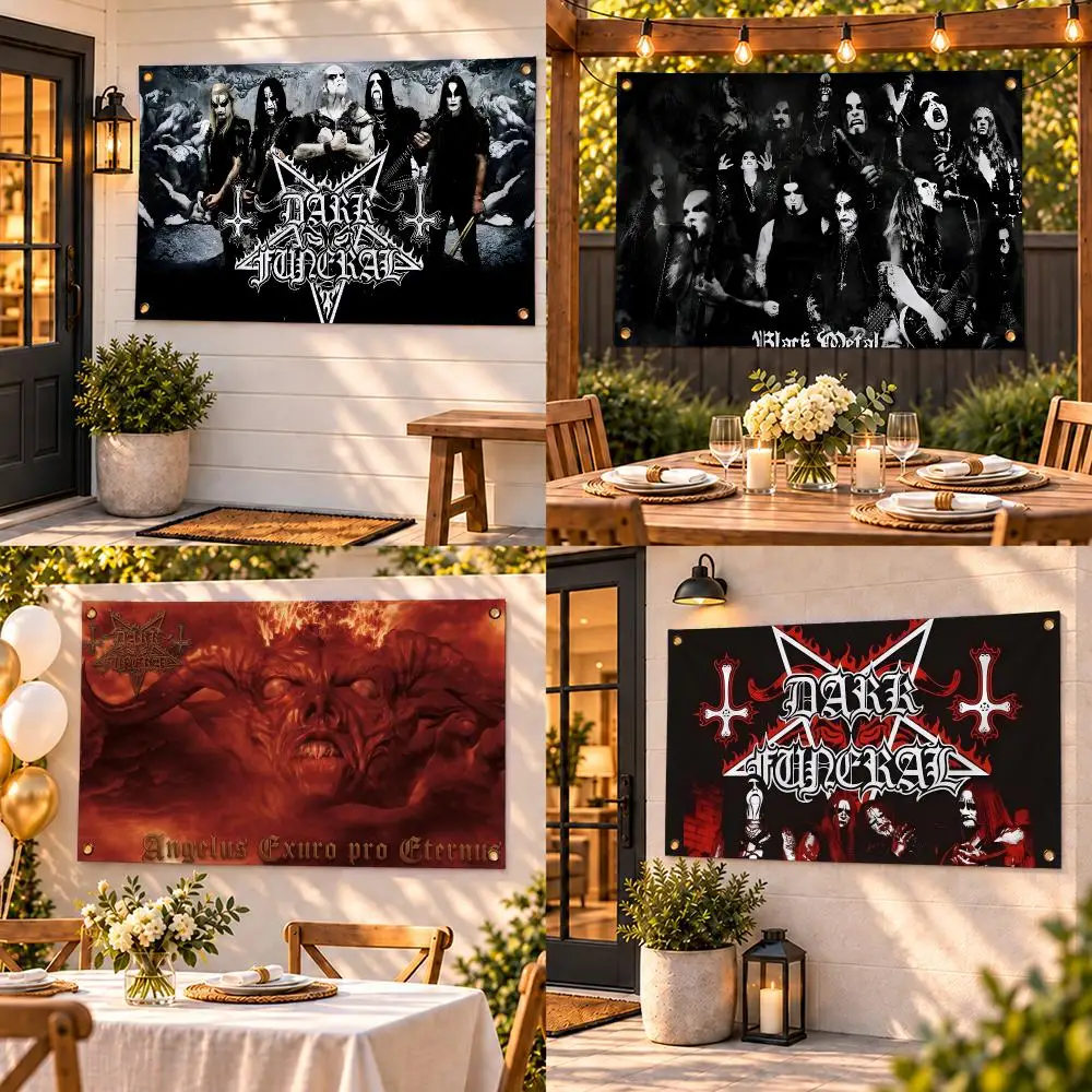 Fashion Heavy Metal D-Dark Funerals Flags Custom Wall Hanging Background Art Banner For Bedroom Home Living Room Outdoor Decor