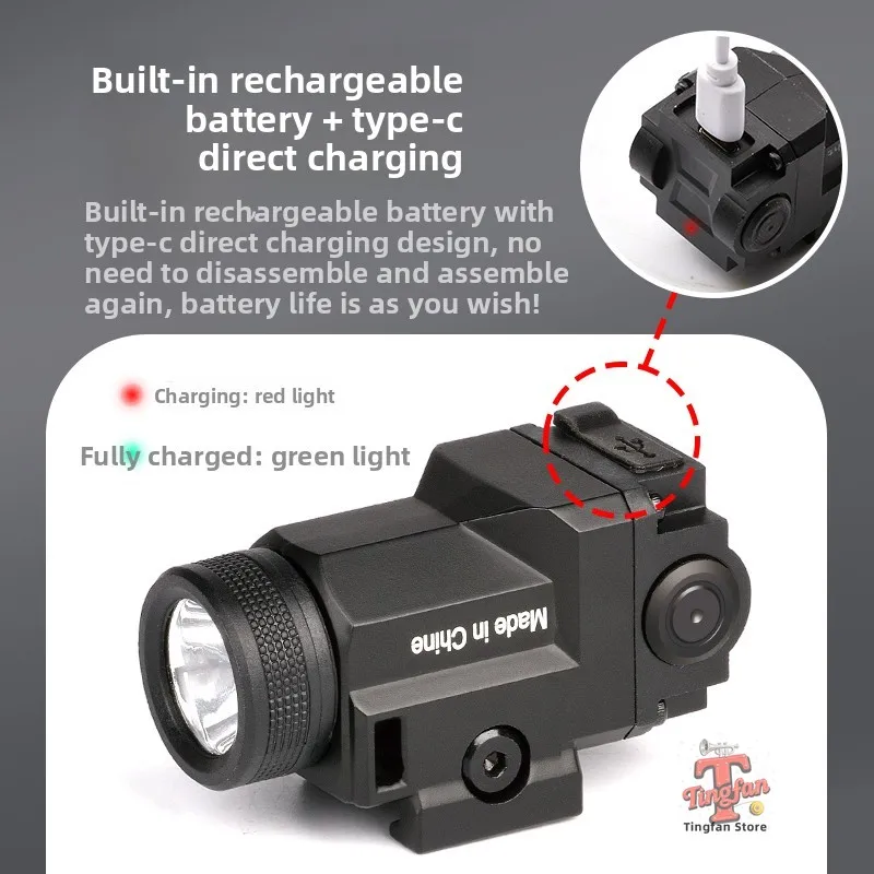 Torcia sospesa in metallo WL14 ricaricabile piccola luce tattica forte 500 lumen luce portatile flash esplosione ad alta luminosità