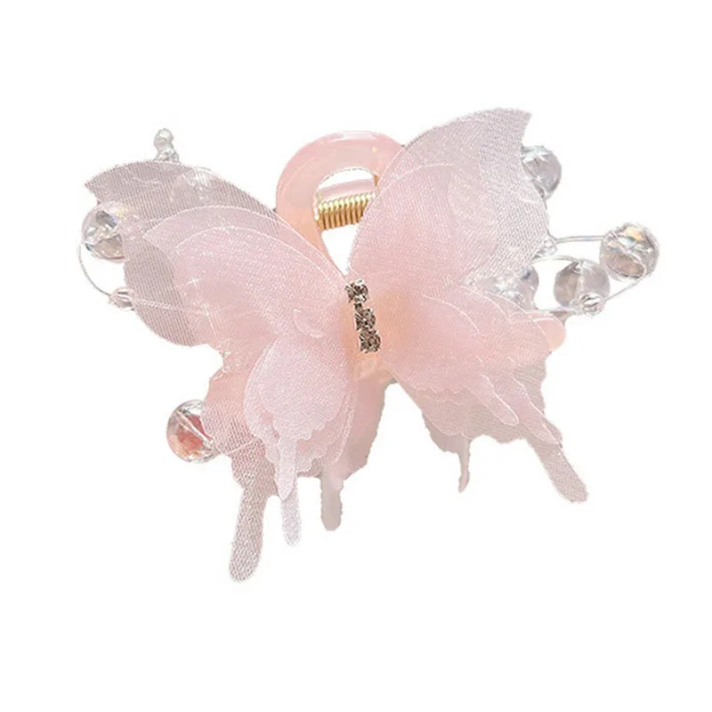 Trendy Simulation Butterfly Hair Clips Women Sweet Pearl Bow Ponytail Clip Small Size Crab Claw Headdress Hair Accessories New