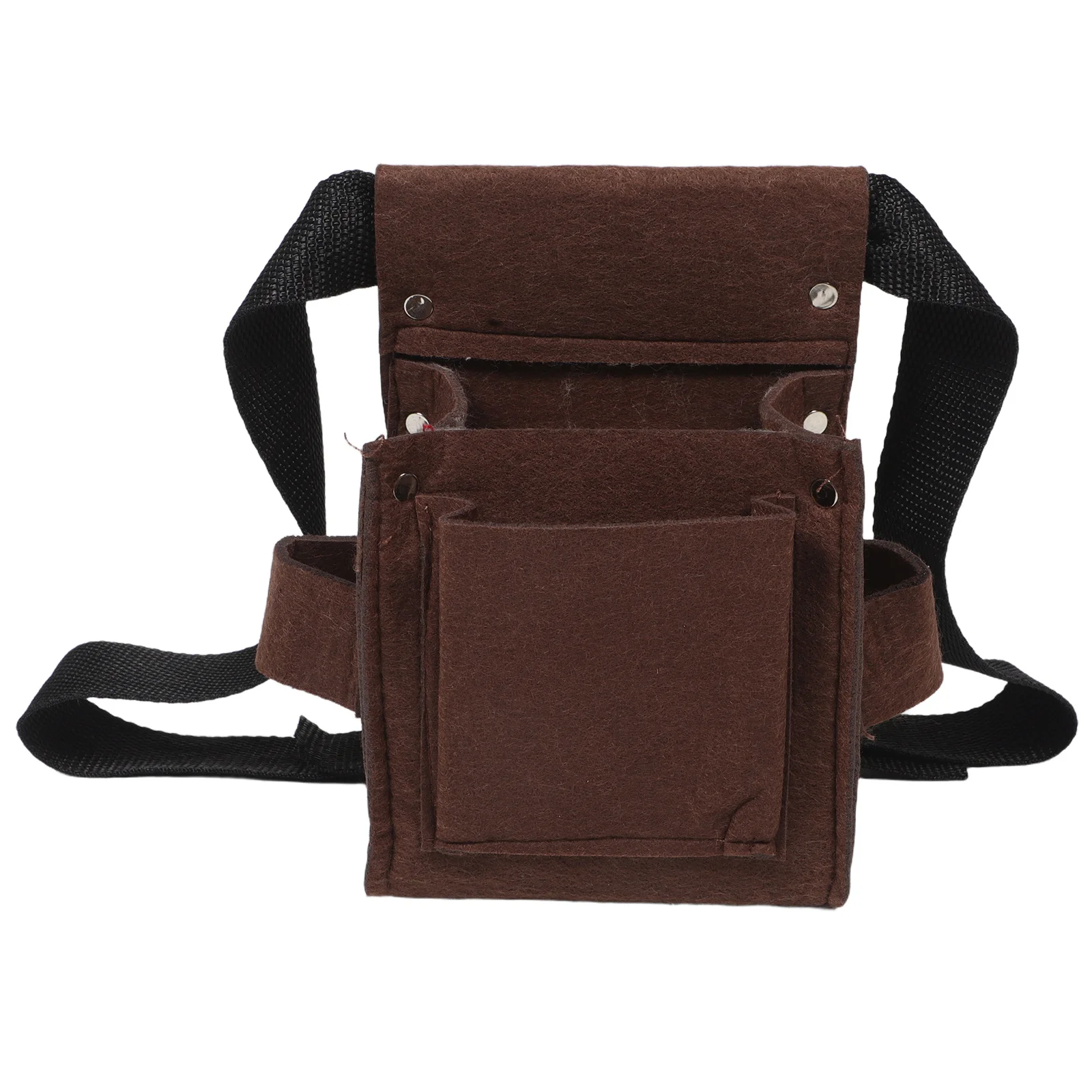 Zestaw narzędzi dla dzieci, organizer na pas, przenośny pojemnik do przechowywania, do prac ogrodniczych i projektów DIY, dwuwarstwowa konstrukcja, regulowany pasek, brązowy, neutralny.