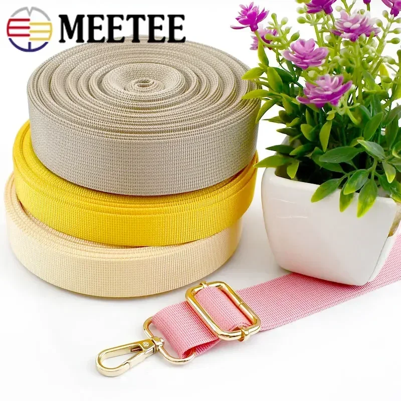 8Meters 20-50mm Thick 1mm Colorful Webbing Tapes Bias Safety Belt Luggage Strap Ribbon Bag Webbings Tape DIY Sewing Accessories