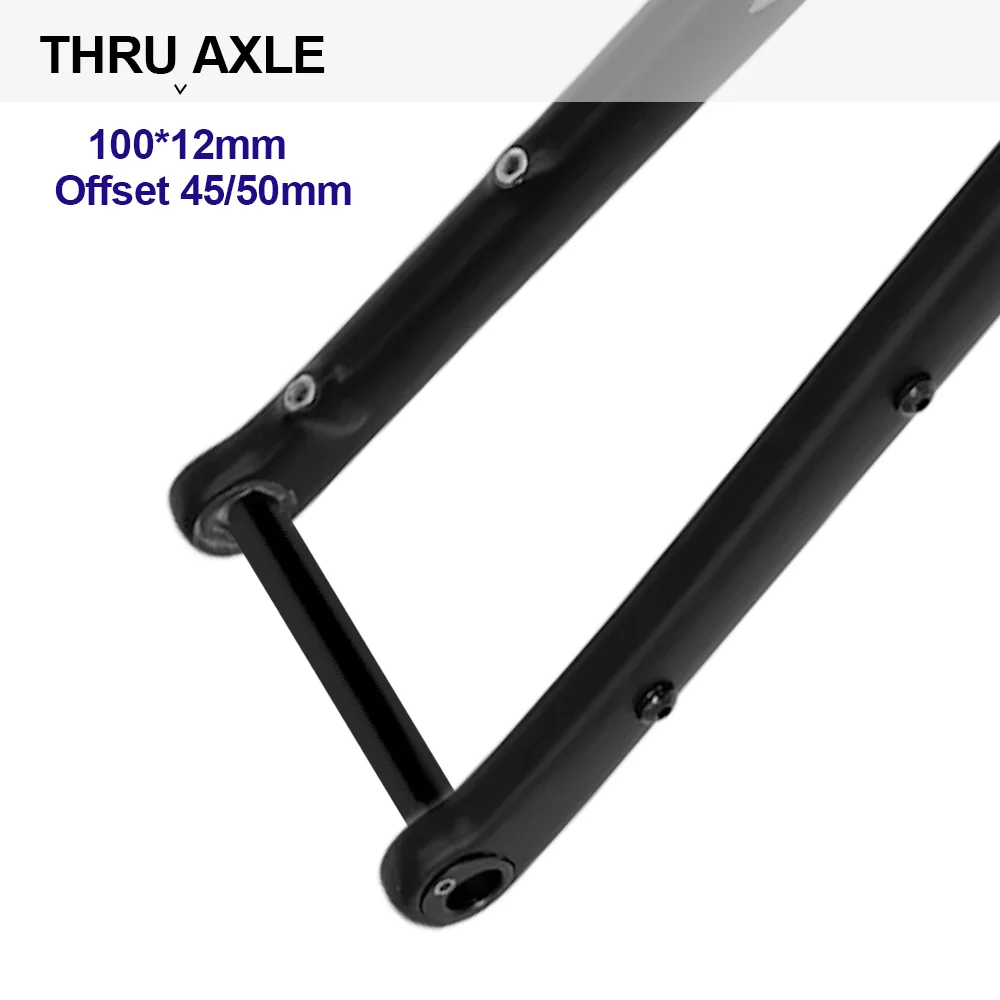 GVF306 Carbon Gravel Bike Fork 160/180mm Disc Brake Compatible with 700x50C Tires Fully Internal Cable Routing Offset 45/50mm
