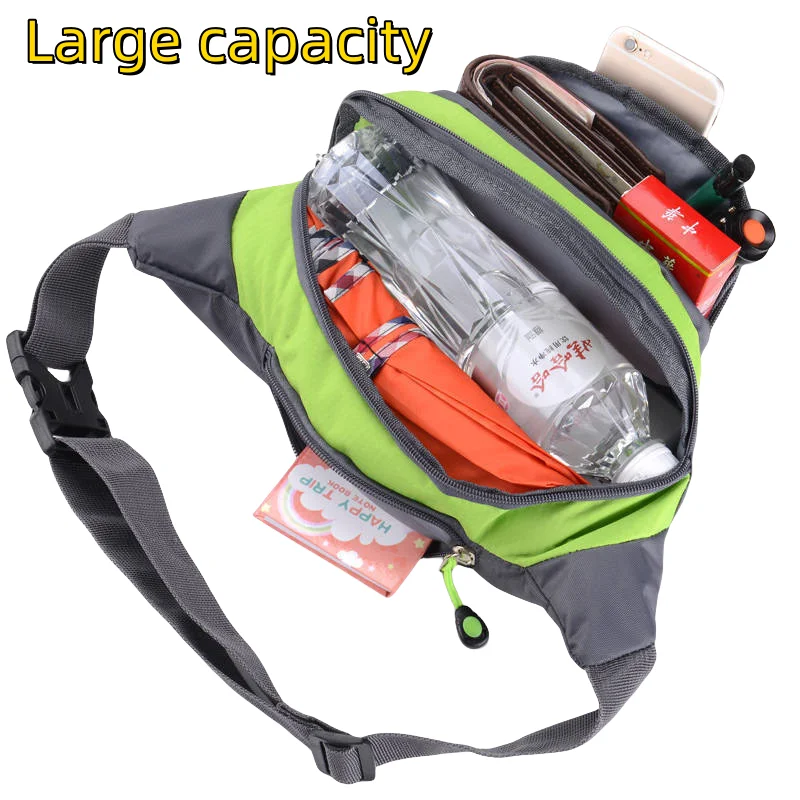 Pacote multifuncional impermeável de Fanny, Bolsa de cintura esportiva, Ciclismo Fanny Bag, Bolsa de peito para homens e mulheres, Grande capacidade