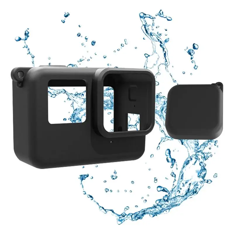 Silicone Protective Cover Silicone Camera Case With Lense Cover Edge Wrapped Washable Protective Cover Soft For Action Cameras