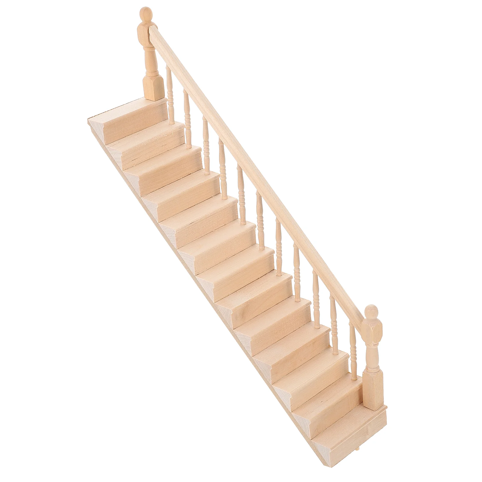 

Mini House Stairs Wooden Stair Model Delicate Miniature Stairs Decor Safe Materials Smooth Design Playhouse Accessory Living