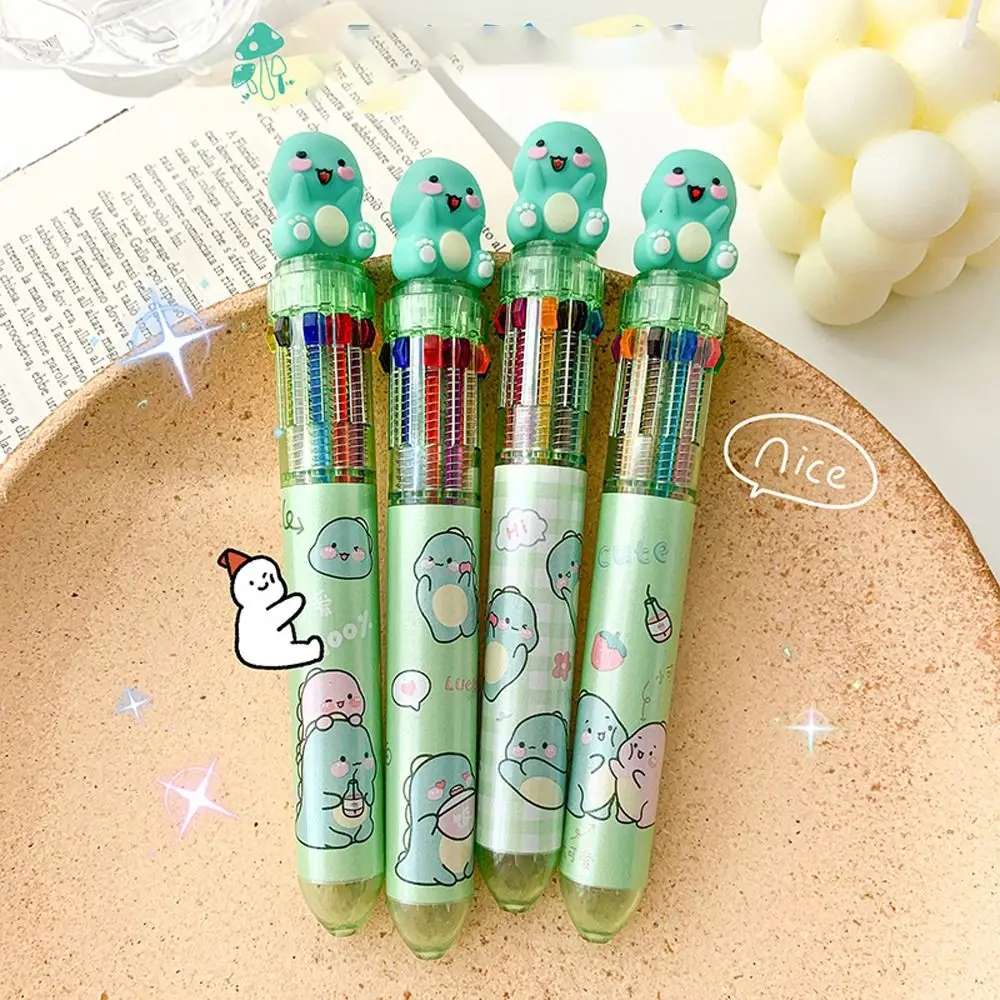 Supplies Dinosaur 10 Colors Available Cute Cow Cartoon Bear Writing Supplies Students Stationary Press-type Pen Ballpoint Pen