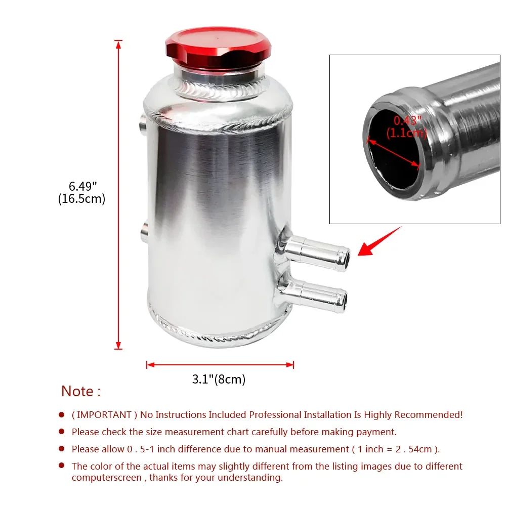 Universal Racing Power Steering Fluid Reservior Tank Clamp Aluminium Fuel Cell Surge Tank Power steering tank Oil Catch Can Tank