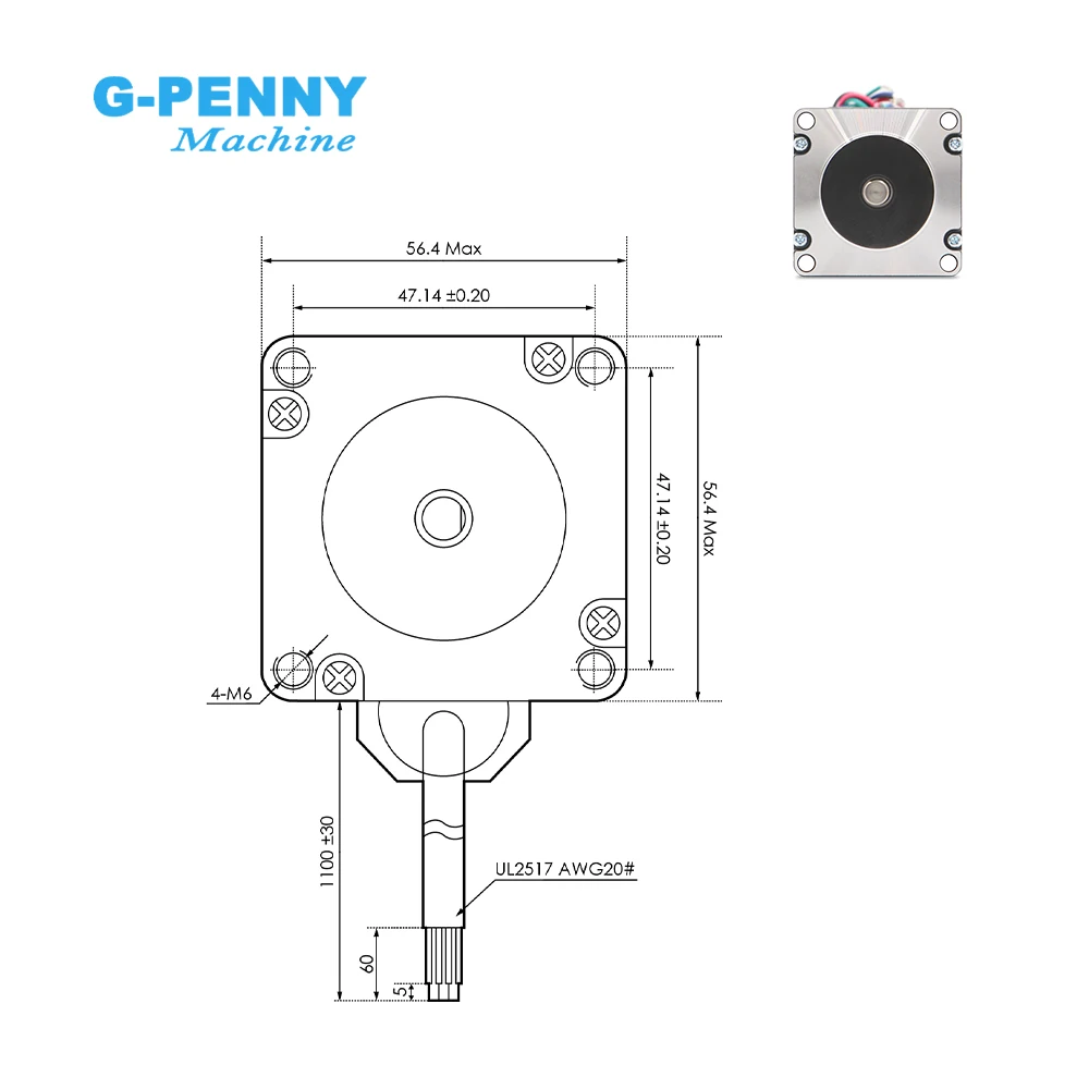 G-Penny NEMA23 Stepper Motor 300N.Cm 4A L=100mm 3Nm 4 Lead for CNC Engraving Machine 3D Printer