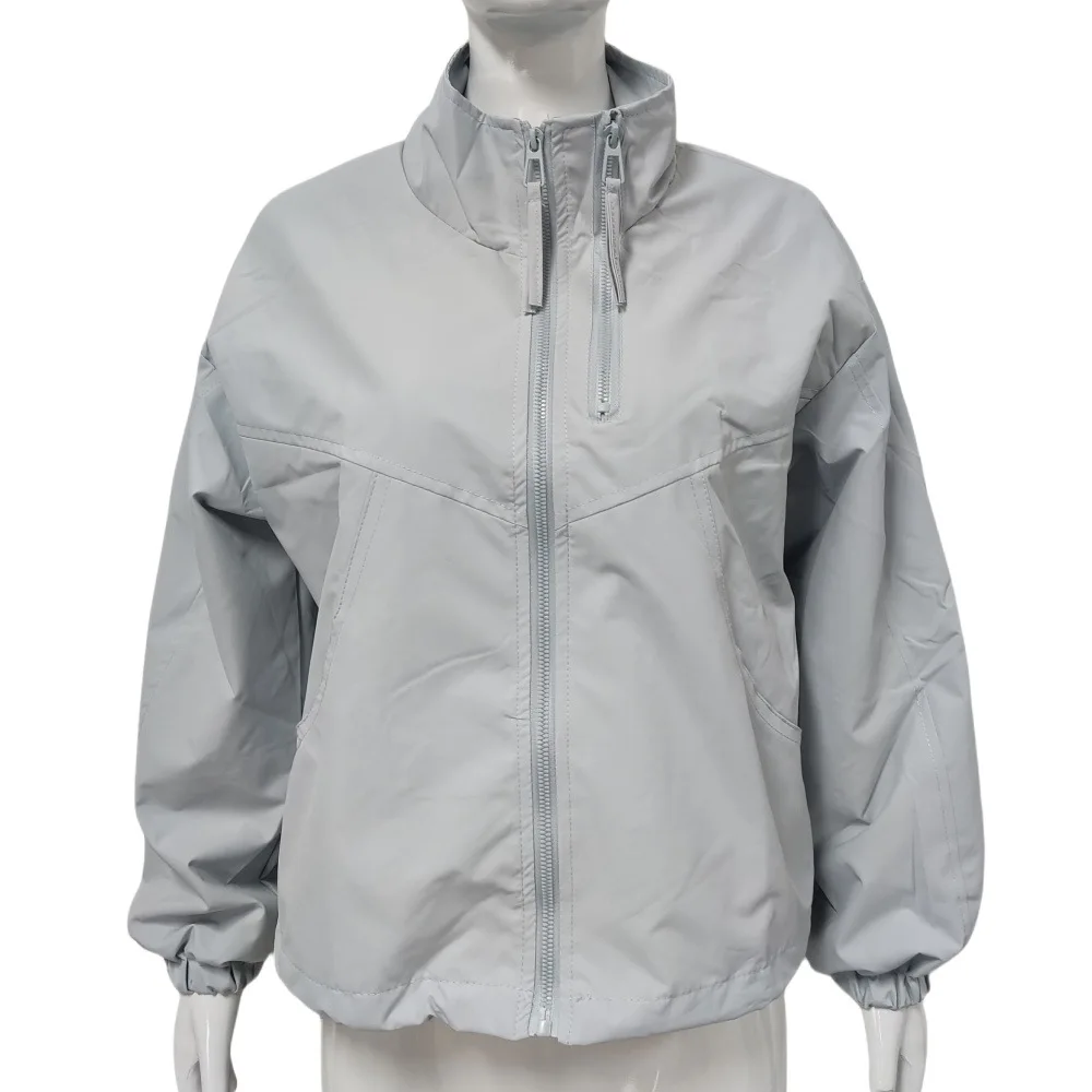 Coat women 2026 casual Europe Autumn New Fashion Waterproof Raincoat Short stand-up collar light jacket women's clothing