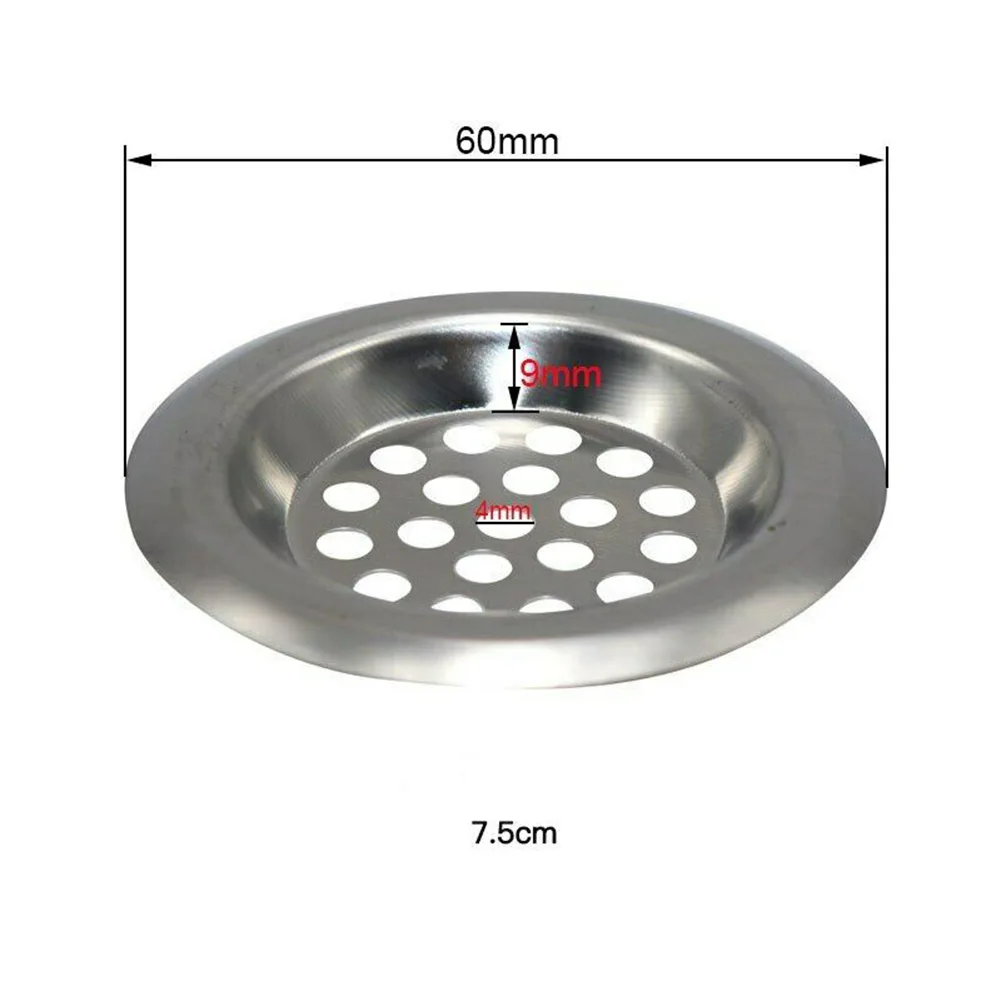 Colador de fregadero de acero inoxidable para baño, cubierta de filtro de drenaje de ducha, Colector de pelo, 75mm, 60mm, colador redondo, tapones de drenaje