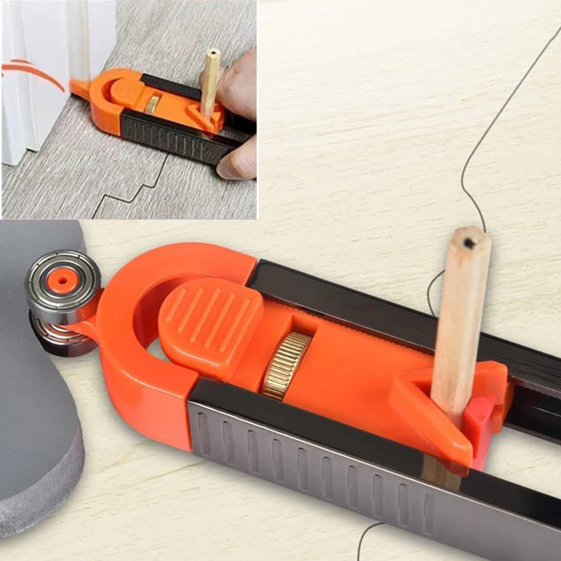 Perfil Scribing Régua com Lock Contour Gauge Precise Scribe Tool Carpintaria Canto Medição Perfil Duplicador