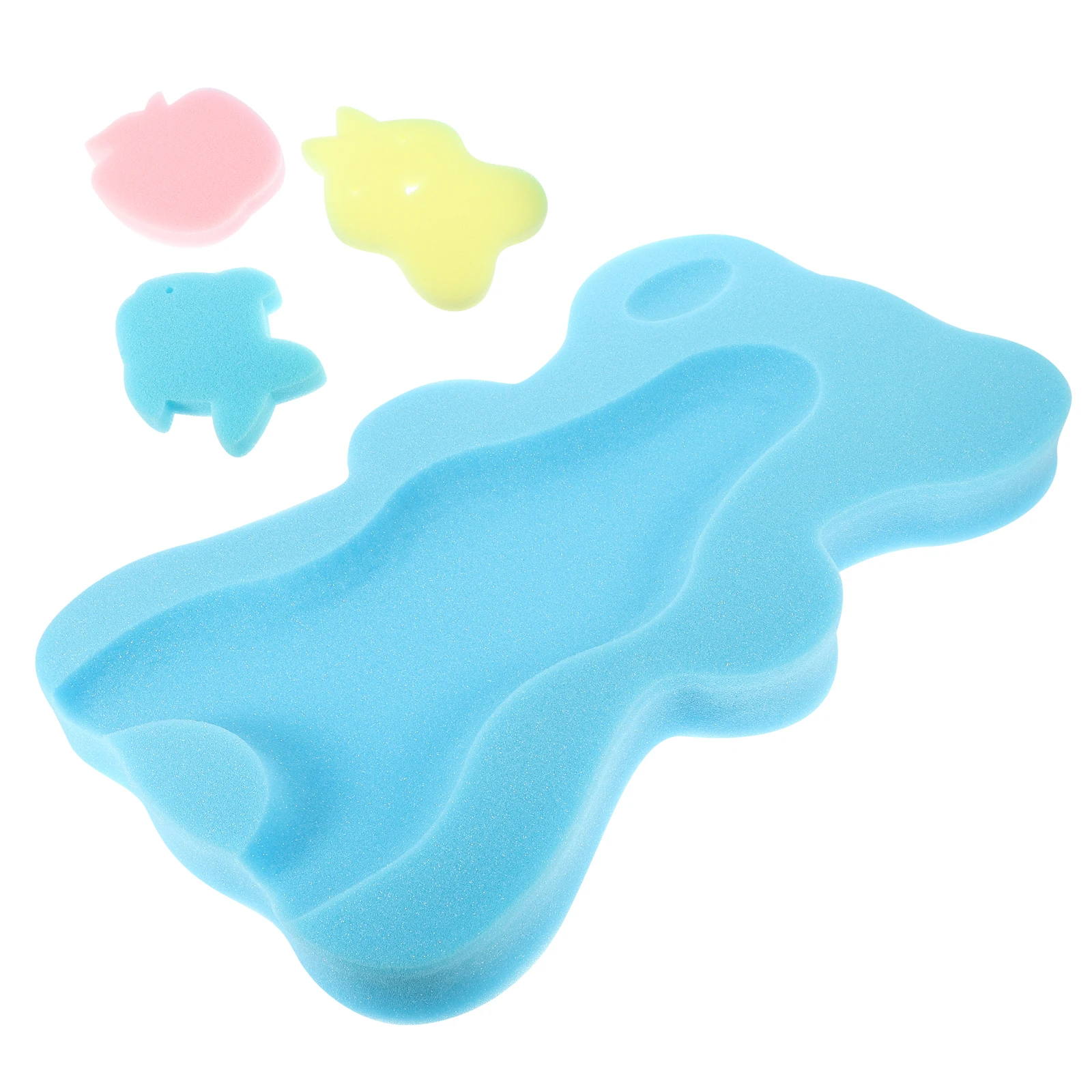 

5cm Comfortable Baby Bath Cushion Mat Shower Bathtub Pad Sponge Mat Non-slip Thick Sit and Lie Down Sponge Cushion Sky Blue