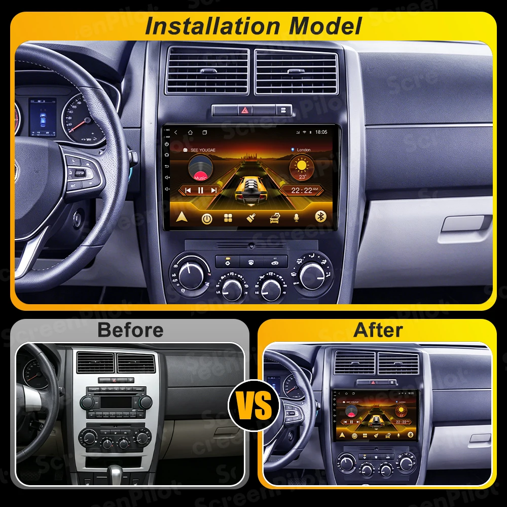 Android 16 For Dodge Charger Magnum 2005-2010 Car Radio Stereo Head Unit Multimedia Video Player GPS Navigation 2K QLED 9 Inch
