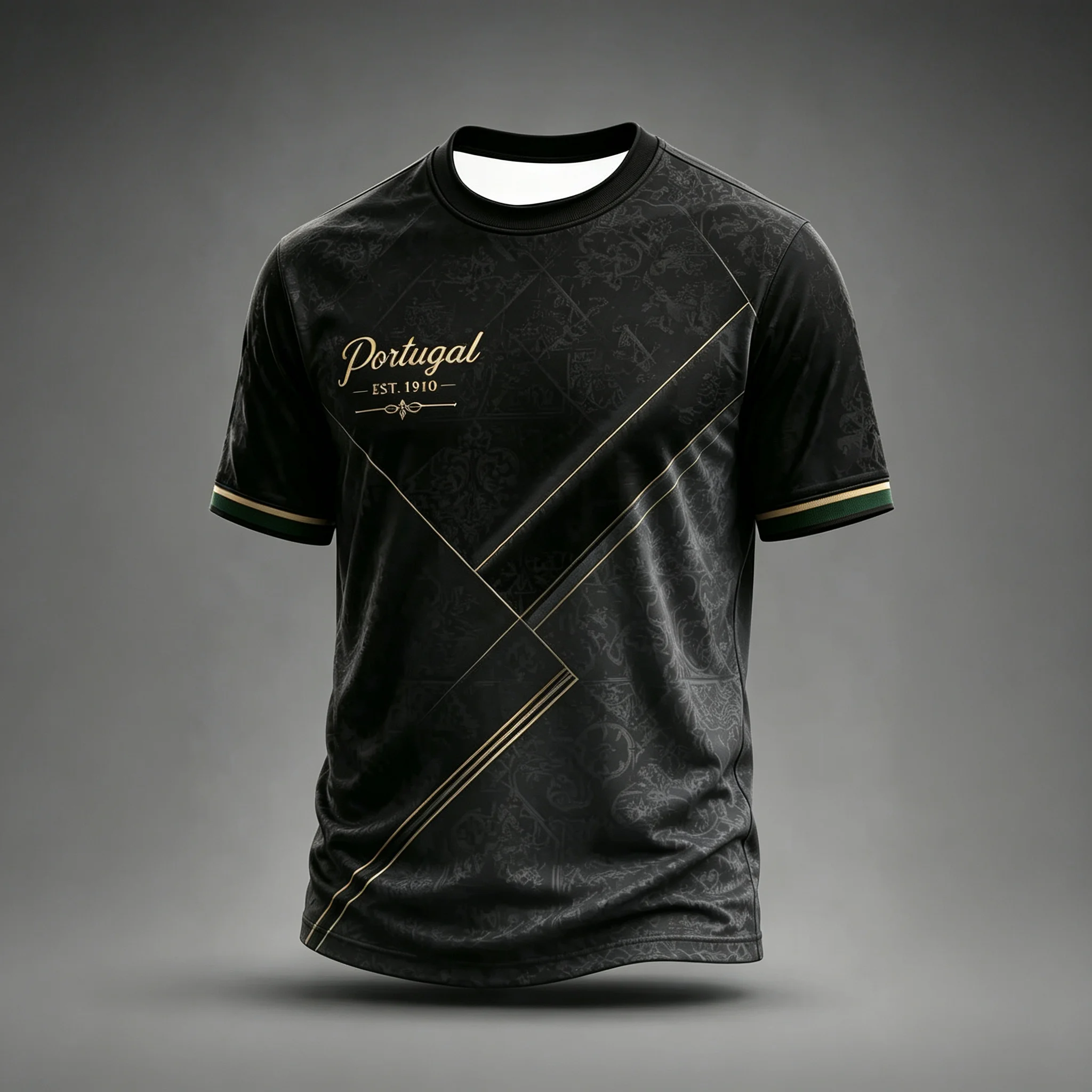 Multi Color Selection Of Portugal Est.1910 Commemorative Football Jersey, Breathable Quick Drying Round Neck Short Sleeved Shirt