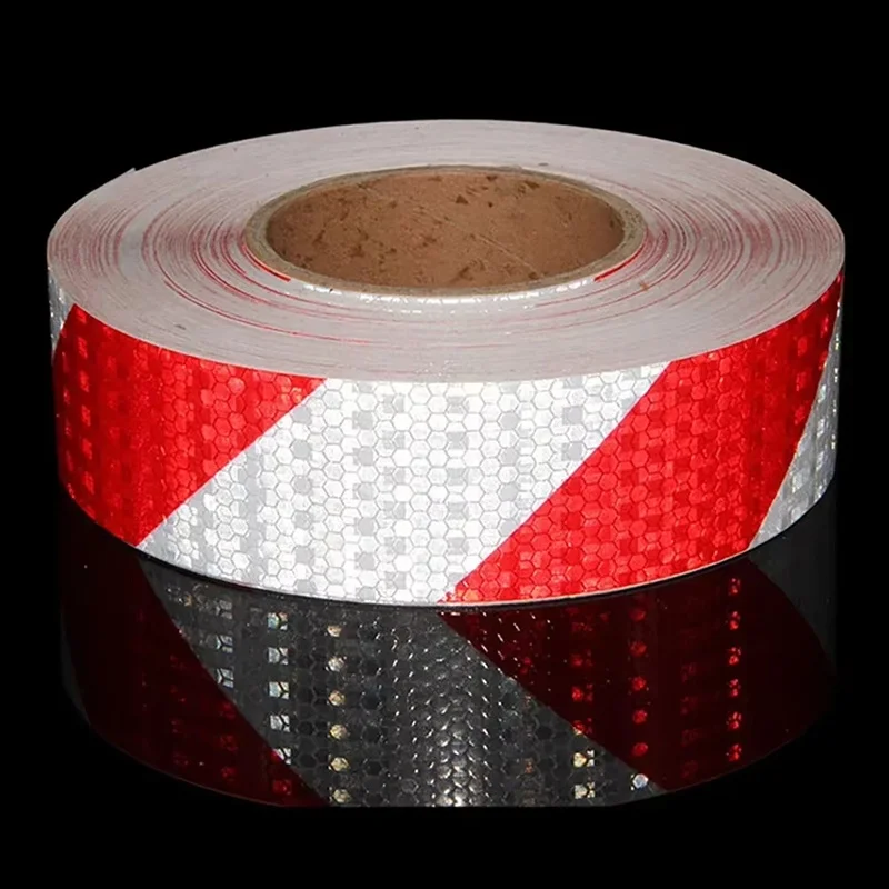 Twill Reflective Material Left Right Red White Tapes Waterproof Self-Adhesive Reflectors Safety Conspicuity Stickers For Cars