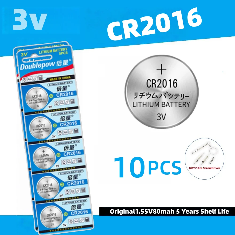 

CR2016 3V Lithium Button Coin Battery BR2016 DL2016 for Watches Remotes Key Fobs & Small Electronic Devices