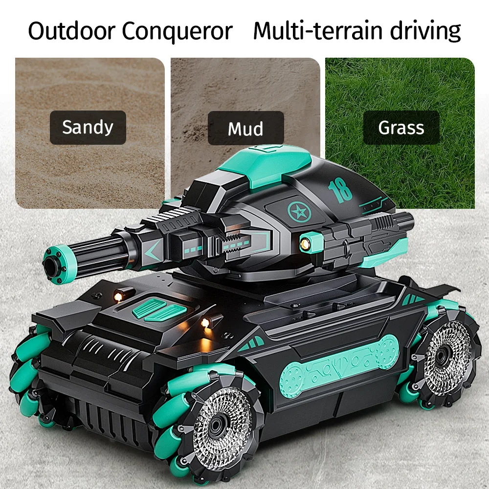 Controle Remoto Tiro Balas de Água para Meninos e Meninas, RC Tank Car, Gesto Stunt Gift, Jogos Familiares, 6 + Anos