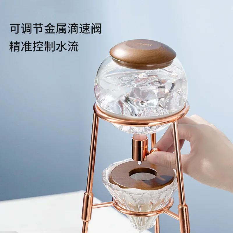 وعاء قطرة الثلج، وعاء قهوة للمشروب البارد، زجاج منزلي، وعاء تحضير الثلج، ماكينة صنع القهوة بالتنقيط اليدوية