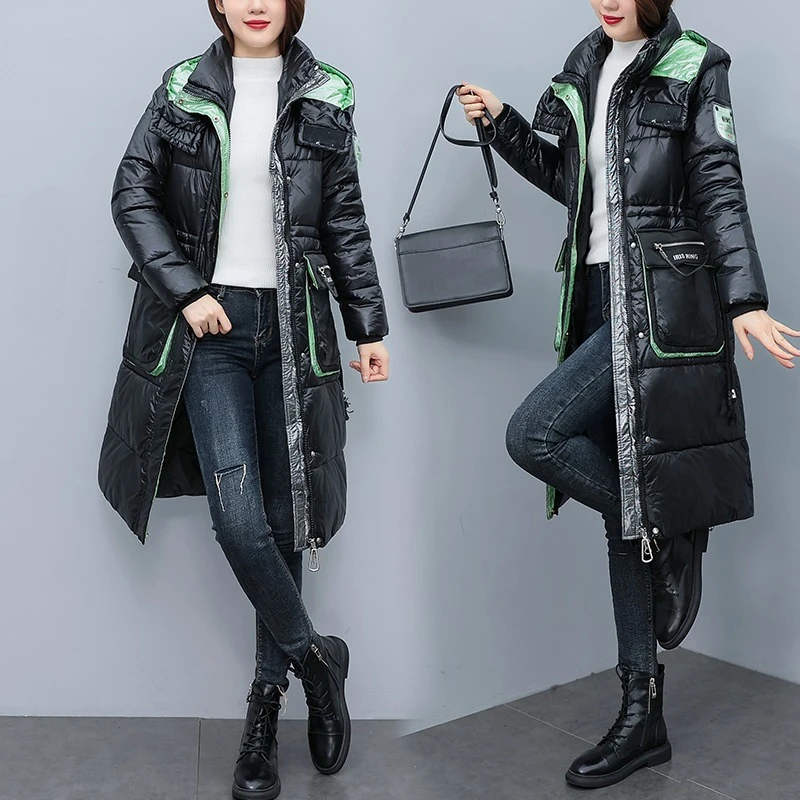 New Winter Jacket Coat Women Hooded Long Down Parka Thick Warm Cotton Padded Parkas Woman  Windbreak Coat