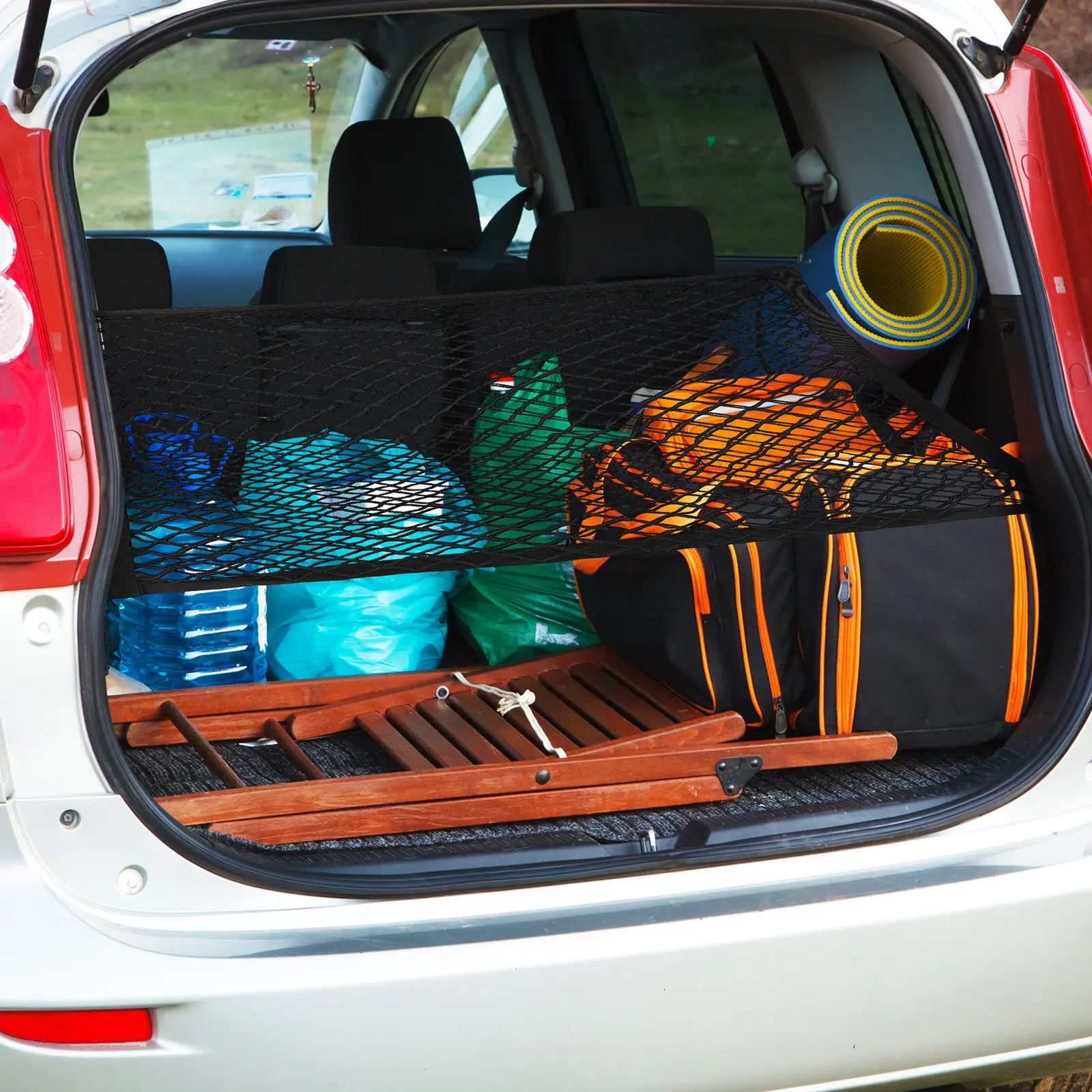 

1Set Stretchable Car Trunk Cargo Net Heavy Duty Rear Storage Net with Mounting Accessories Trunk Organizer for Car Mesh Cargo