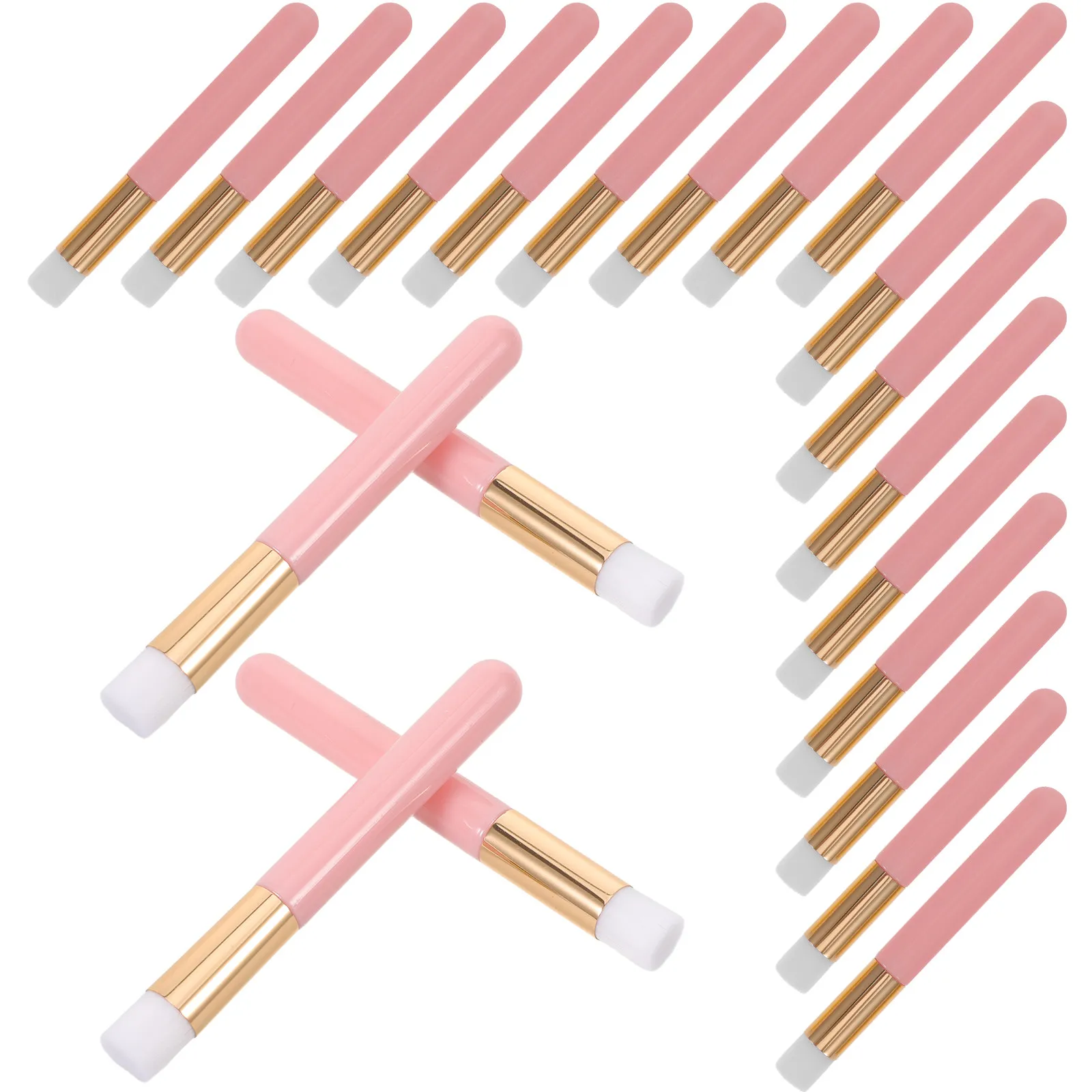 30Pcs Mini Makeup Brush Set Versatile Rounded Tip for Lip Liner Blending Eye Detailing and Lash Cleansing Travel-Friendly Beauty