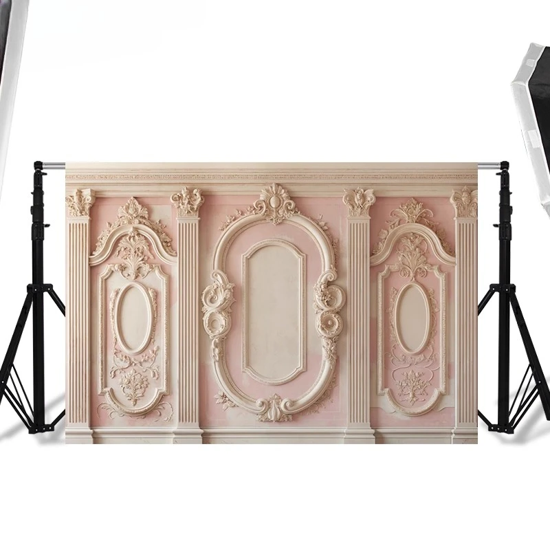 

Professional photography background cloth light pink European relief wall 3d simulation three-dimensional