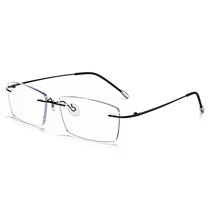 

Новые модные ультралегкие очки Ollymurs из чистого титана, оптические очки по рецепту, ретро-оправа без оправы для мужчин и женщин, модель 8161E