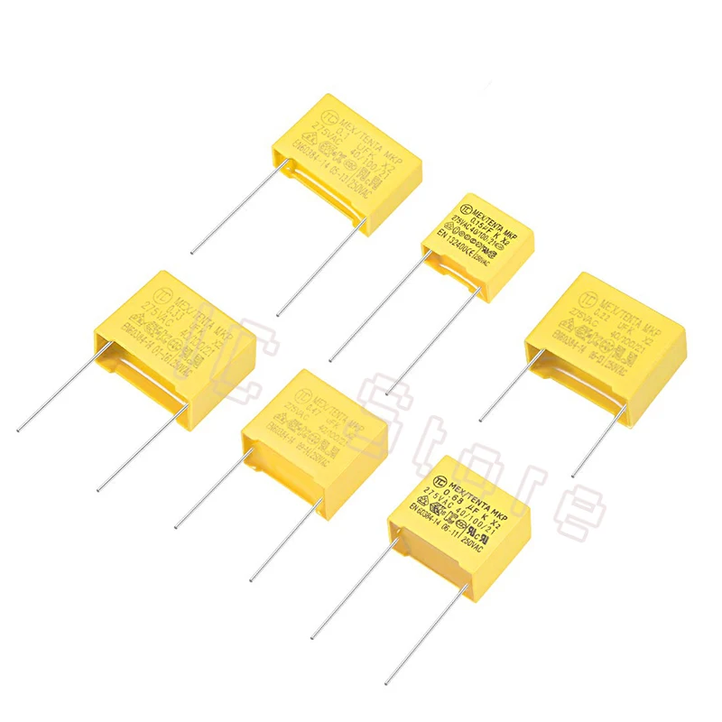 100PCS 275VAC X2 Safety Capacitor 275V 10mm 15mm 22.5mm 0.01 0.1 0.15 0.022  0.22 0.33 0.47 0.56 0.68 1 1.2 Polypropylene Film