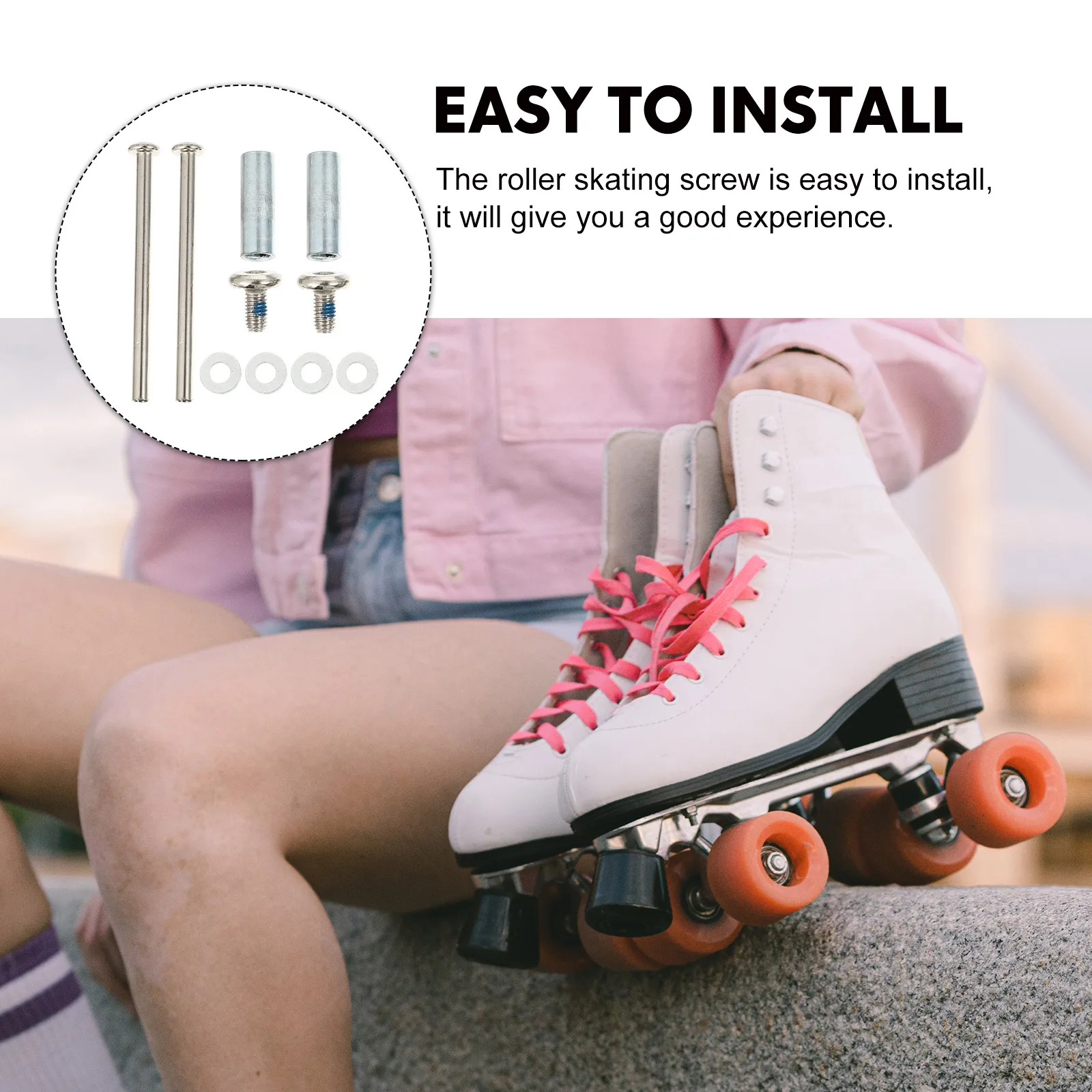 

Roller Skate Accessories Durable Metal Screws Inline Skating Bearings Sturdy Wheel Kit Prevents Rust Easy Installation Long Use