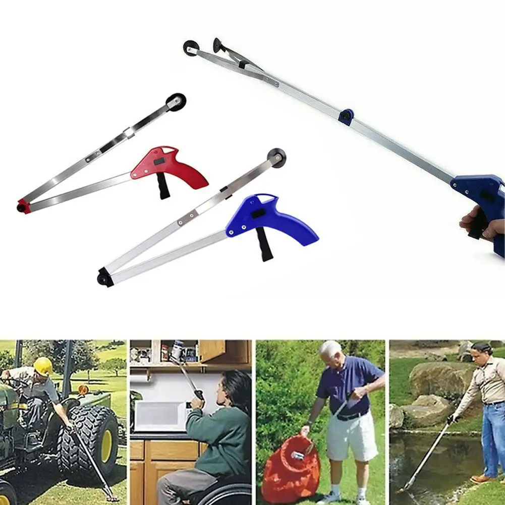 80cm Foldable Litter Reachers Pickers Tools Gripper Extender Grabber Picker Collapsible Garbage Pick Up Tool Grabbers