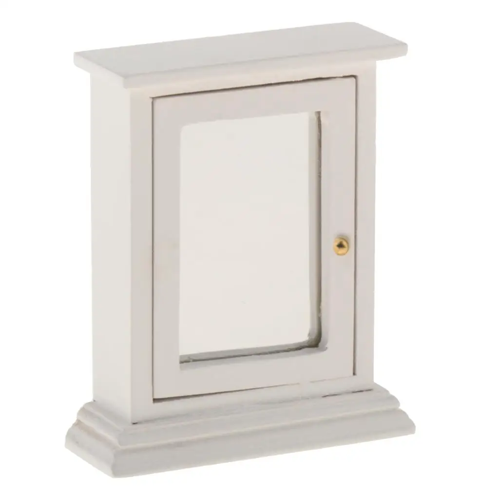 1/12 weiße Spiegelkasten Puppenhaus Miniatur Badezimmermöbel Dekoration
