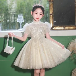 2024 New Girl Luxury Birthday Party Festive Elegant Princess Dress 8 10 12 Years Children's Girly Dresses Special Events Costume