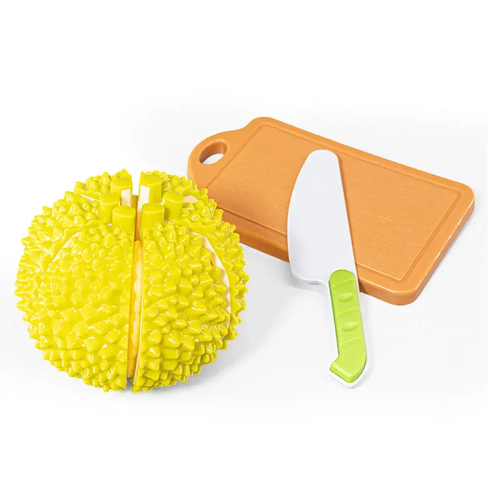 Durian juego de simulación de comedor fruta comida juegos sensoriales niños juguetes de corte de frutas juguetes educativos para jugar a las casitas de cocina