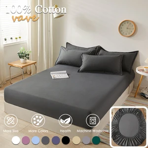 100% cotton Cabida Bed Sheet With Elastic Strip Solid Color Adjustable Adjustable Mattress 6 Main Sales Lençol King - №5