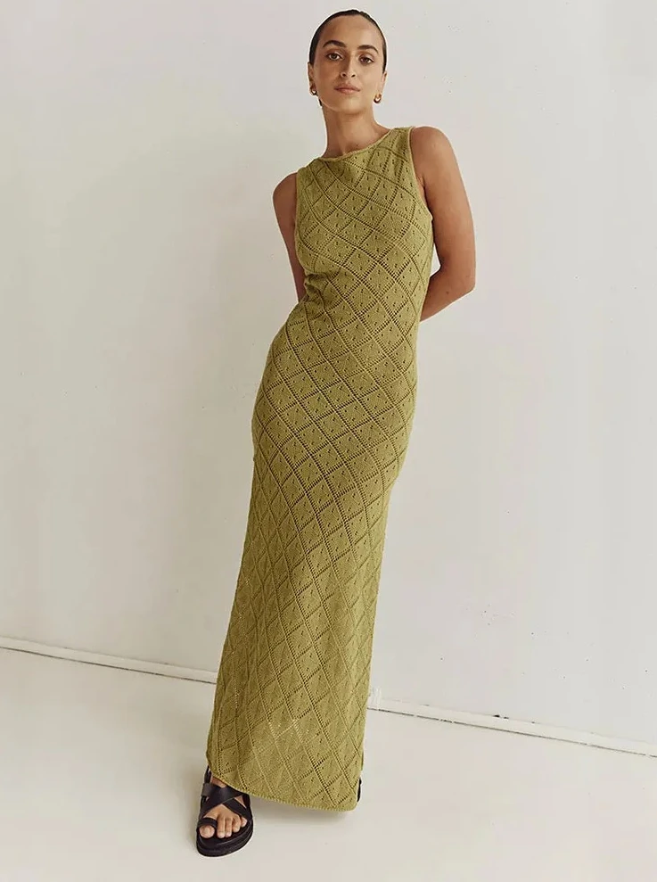 

Летнее женское вязаное пляжное платье макси 2026, сексуальное сетчатое платье-накидка с вырезами и разрезами, накидка на купальник, туника-парео, пляжная одежда