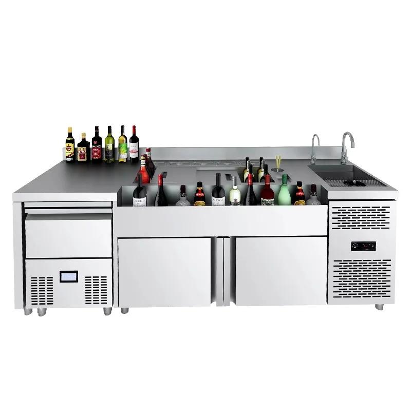 Bar cabinet, non-magnetic stainless steel refrigerated cabinet